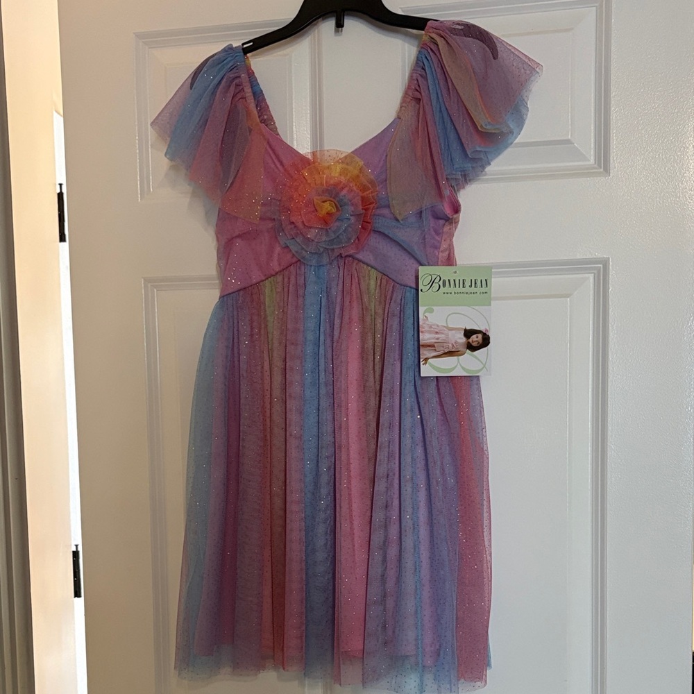 Bonnie Jean Pastel Rainbow Formal/Daddy Daughter Dance Dress - 12 NWT